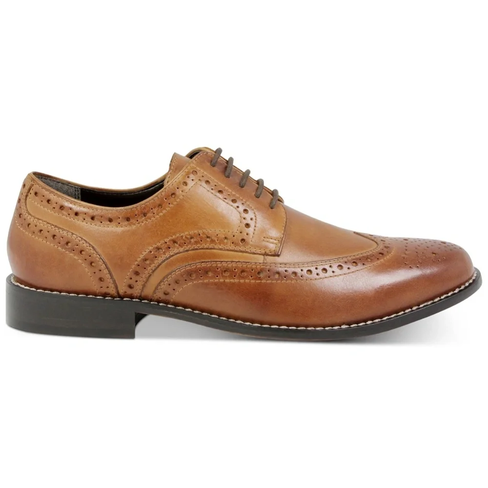 NEW ! Nunn Bush Men's Nelson Wingtip Oxfords dress shoes Cognac  12 M